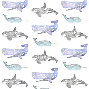 Watercolor Whales