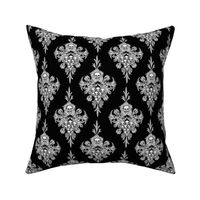 Skullflower Damask - negative - small