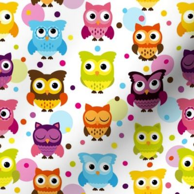 Pink Polka Dot Owls