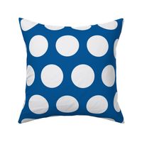 Big White Polka Dots on Blue