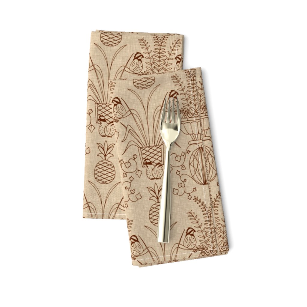 Bobwhite Damask Sepia Linen