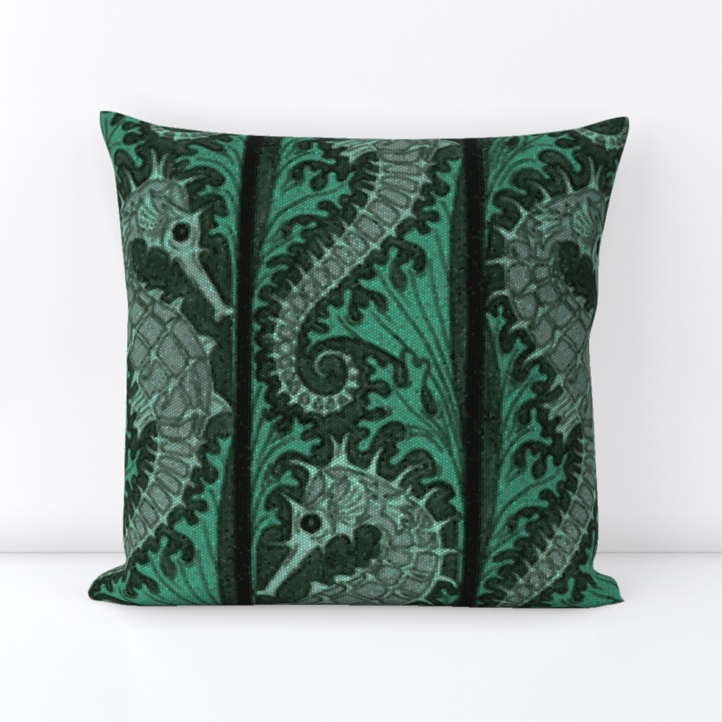 Seahorse Stripe Mosaic Emerald Grey 