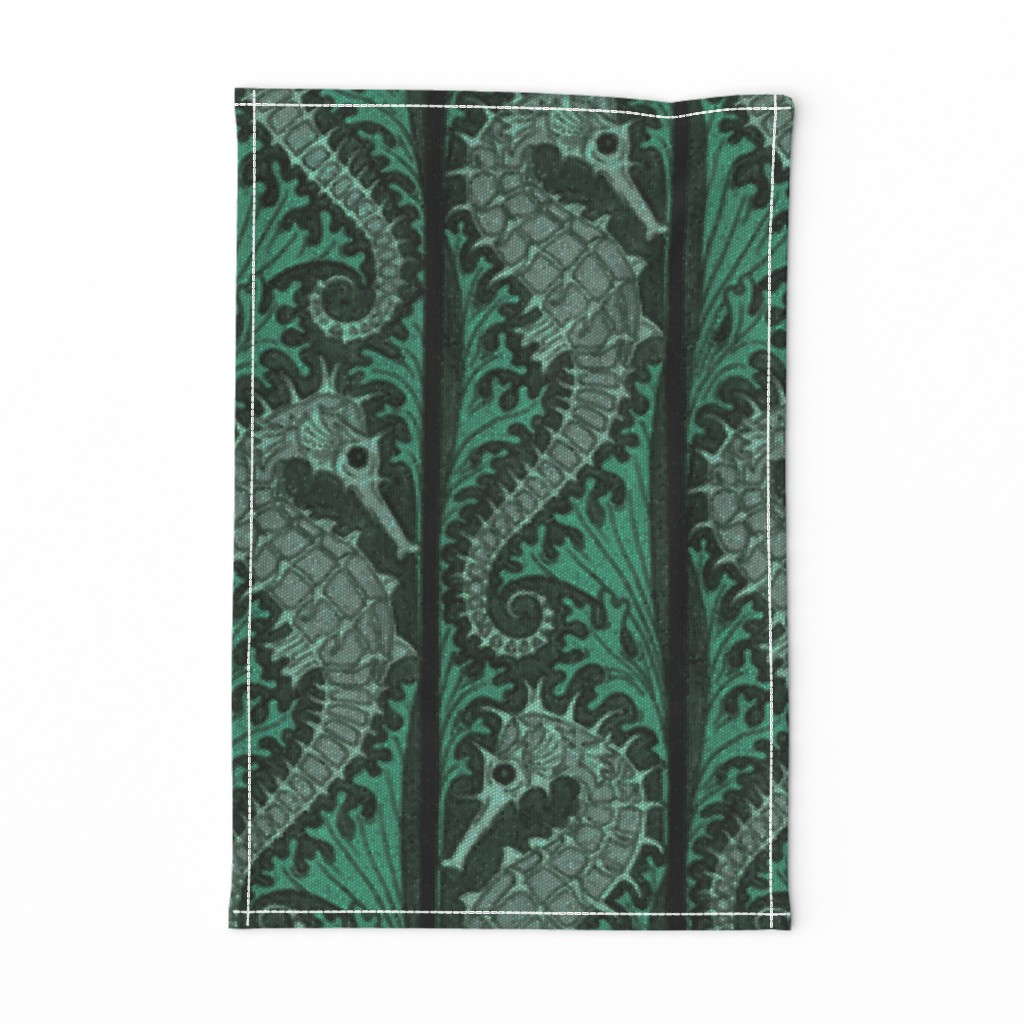 Seahorse Stripe Mosaic Emerald Grey 