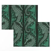 Seahorse Stripe Mosaic Emerald Grey 