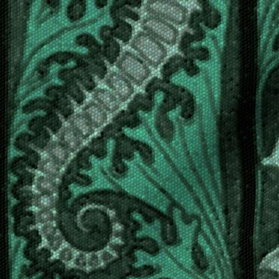 Seahorse Stripe Mosaic Emerald Grey 