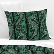 Seahorse Stripe Mosaic Emerald Grey 