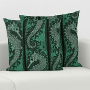 Seahorse Stripe Mosaic Emerald Grey 