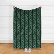 Seahorse Stripe Mosaic Emerald Grey 