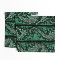 Seahorse Stripe Mosaic Emerald Grey 