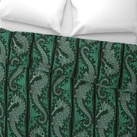 Seahorse Stripe Mosaic Emerald Grey 