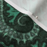 Seahorse Stripe Mosaic Emerald Grey 