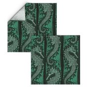 Seahorse Stripe Mosaic Emerald Grey 