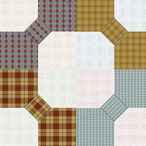 Bowtie and Snowball Cheater quilt