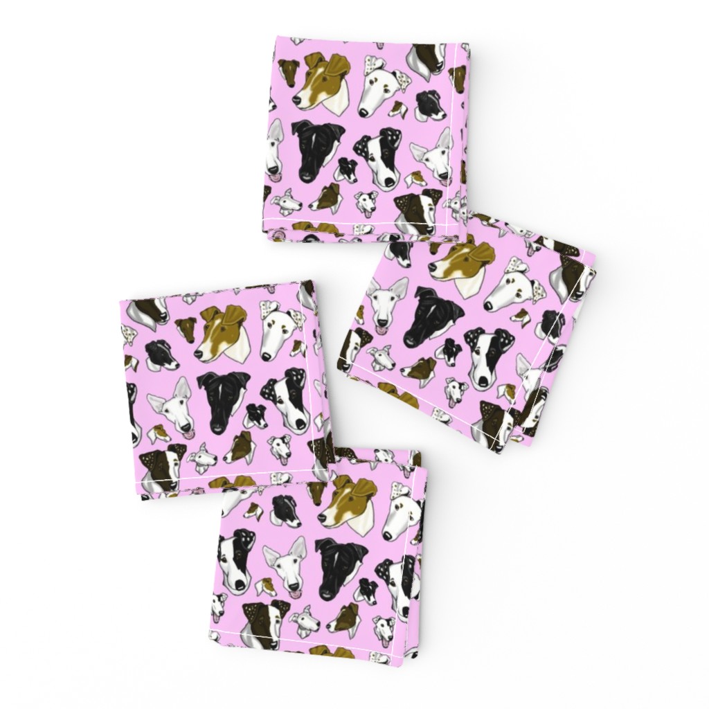 Smooth Fox Terrier Fabrics In Pink TINY