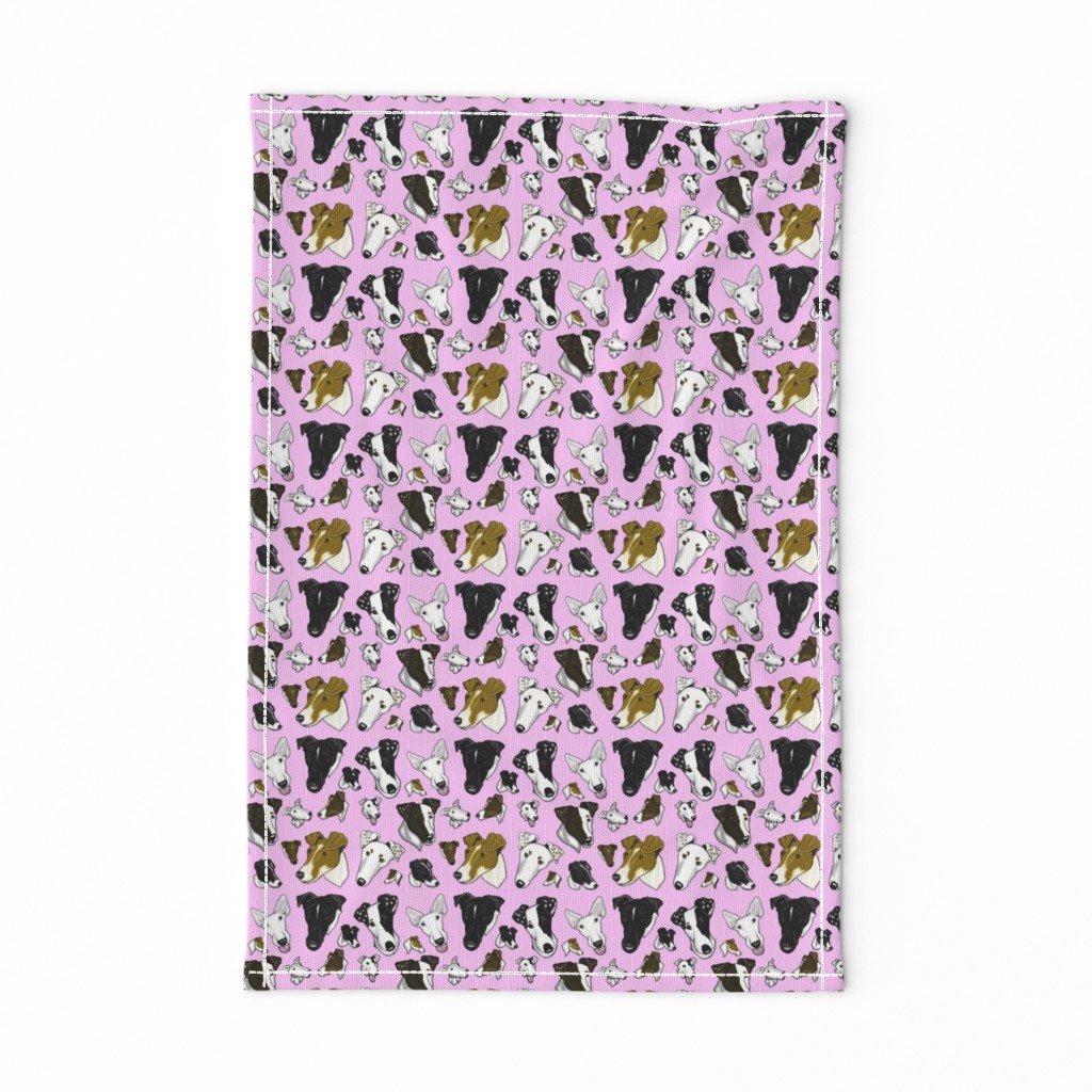 Smooth Fox Terrier Fabrics In Pink TINY