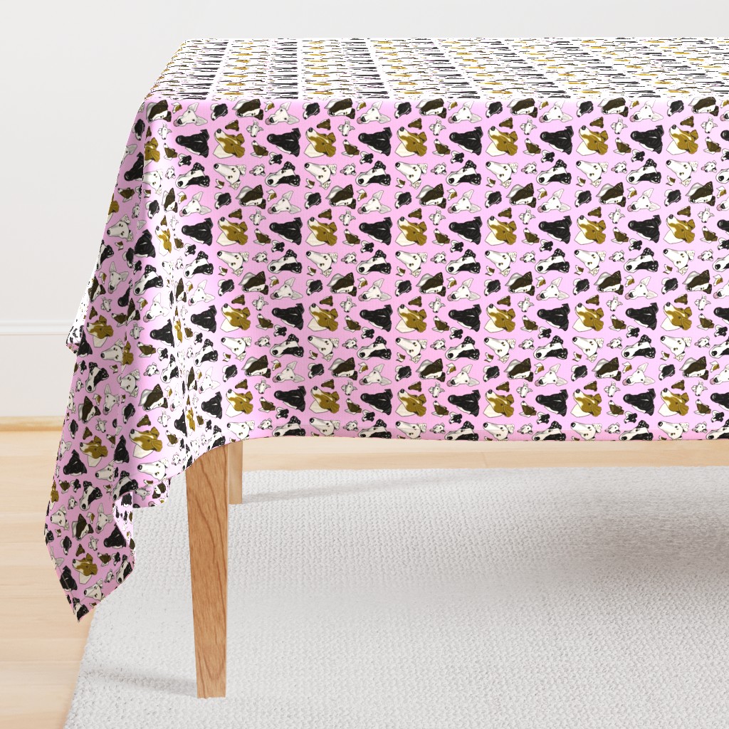 Smooth Fox Terrier Fabrics In Pink TINY