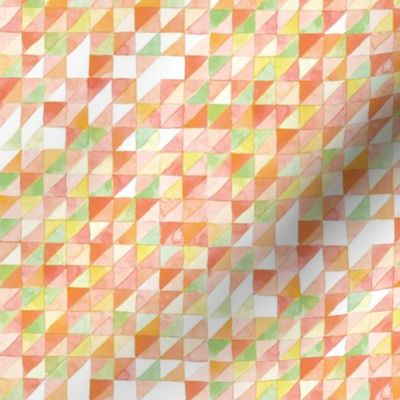 Watercolor Triangle Grid | Orange