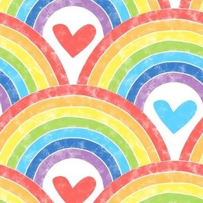 Rainbow Hearts and Love by Angel Gerardo - Large Scale