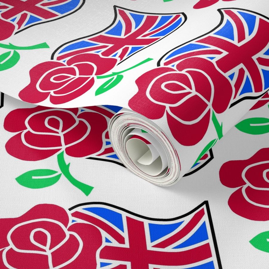 Rose and The Union Jack Flag | Spoonflower