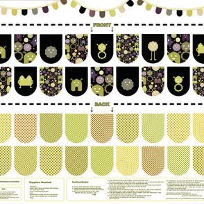 Banner/Bunting Kit - Black, Green and Purple