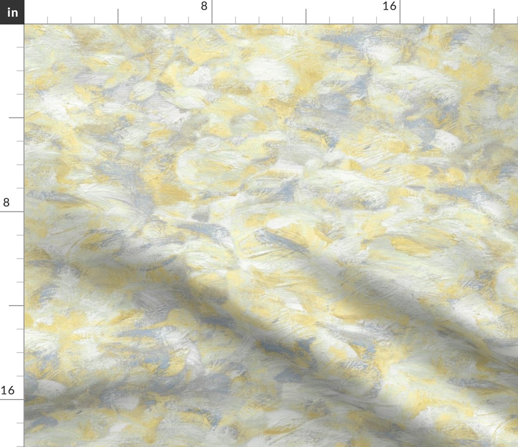 abstract paint swirl - yellow and grey