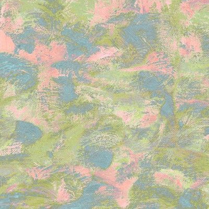 abstract paint swirl - olive, blue and pink
