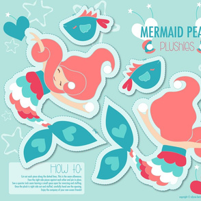 Mermaid Pearl Peach Plushie Cut and Sew