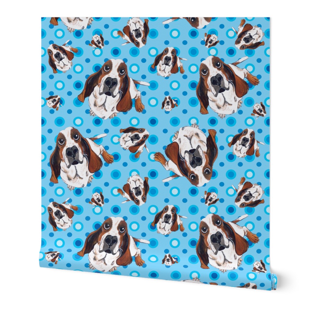 Basset Hound in Blue