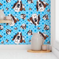 Basset Hound in Blue