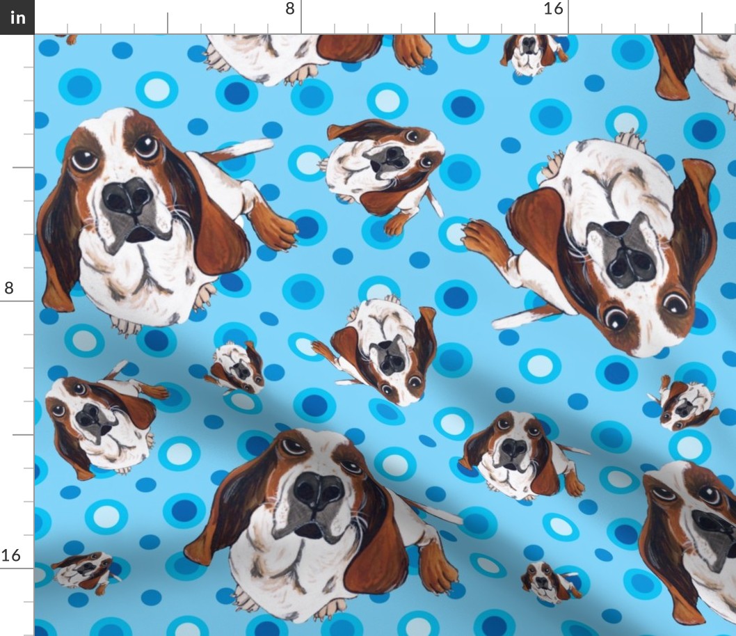 Basset Hound in Blue