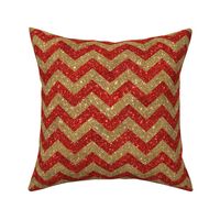 Glitter Chevron Red and Gold