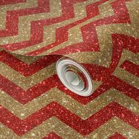 Glitter Chevron Red and Gold