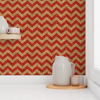 Glitter Chevron Red and Gold