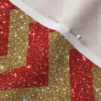 Glitter Chevron Red and Gold