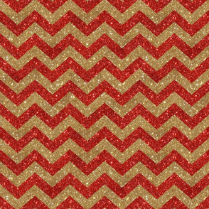 Glitter Chevron Red and Gold