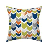 Green Navy Orange custom chevron