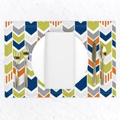 Green Navy Orange custom chevron