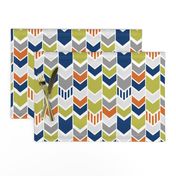 Green Navy Orange custom chevron