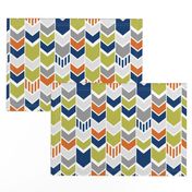 Green Navy Orange custom chevron