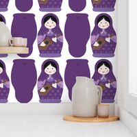 Matryoshka Solo Artist Pillow - Purple