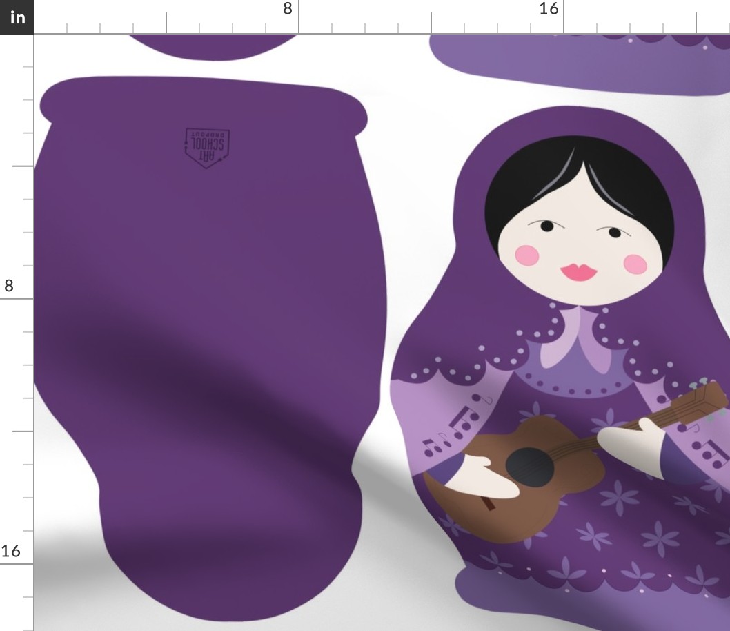 Matryoshka Solo Artist Pillow - Purple