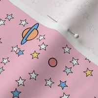 Outer Space to the Max (Pink) || tiny stars & planets