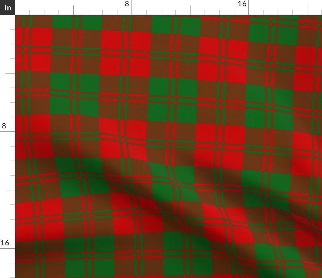 Erskine 1842 tartan, 6" red and green, Vestiarium Scoticum