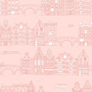 Amsterdam Canal Buildings: Pink