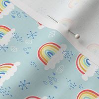 rainbows on blue - small