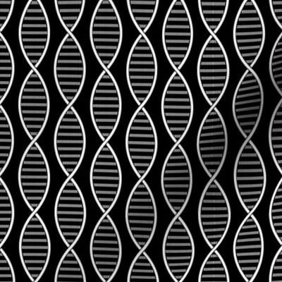 DNA Strands (Black and White)