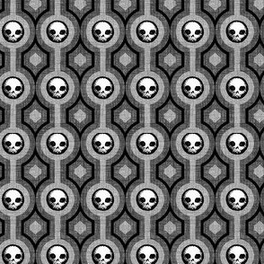 Geo Skulls Stripe - charcoal