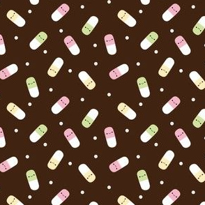 Happy Pills - Brown & Pink