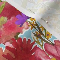 Rose Garden Watercolor Flower Pattern