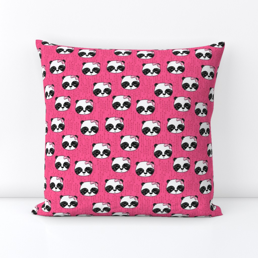 Panda with Bow - Bright Pink (Small version) by Andrea Lauren